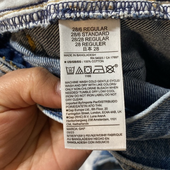 💚 GAP Light Blue Denim Shorts - low rise stride short 28 /6 - Picture 6 of 8